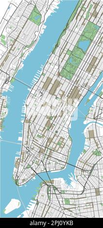 Farbenfroher Stadtplan von New York. Stock Vektor