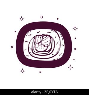 Handgezeichnete Sushi-Rollenvektordarstellung Stock Vektor