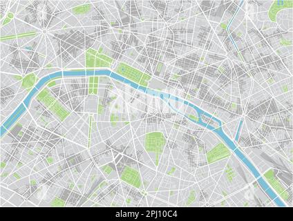 Vector Stadtplan von Paris mit gut organisierten getrennten Schichten. Stock Vektor