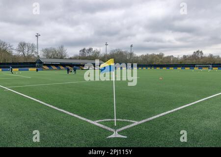 Willenhall, Vereinigtes Königreich, 26. März 2023: Die Guardian Warehousing Arena, Noose Lane, Willenhall. Blick auf das 3G-Fußballfeld Stockfoto