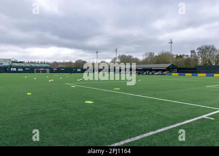 Willenhall, Vereinigtes Königreich, 26. März, 2023:Ein Blick auf den 3G-Fußballplatz in der Guardian Warehousing Arena, Noose Lane, Willenhall, West Mi Stockfoto