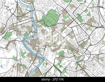 Farbenfroher Stadtplan von Rom. Stock Vektor
