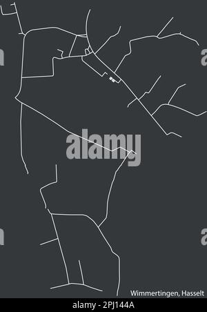 Detaillierte handgezeichnete Navigationskarte der STADT WIMMERTINGEN der belgischen Stadt HASSELT, Belgien, mit lebhaften Straßenlinien Stock Vektor