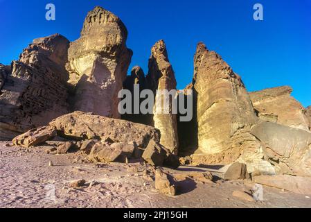 SOLOMON SÄULEN TIMNA PARK NEGEV-WÜSTE ISRAELS Stockfoto