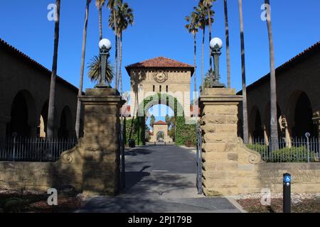 East Gateway, Main Quad, Stanford University, Kalifornien Stockfoto