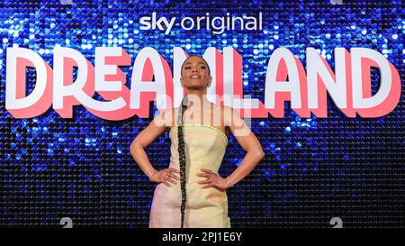 Picturehouse Central, London, Großbritannien. 30. März 2023. Freema Agyeman bei der Fotoaufzeichnung für die neue dunkle Komödie "Dreamland". Dreamland ist eine neue Sky Atlantic Comedy in Margate, die sich um eine Familie aus mehreren Generationen und vier Schwestern in der Küstenstadt Kentish entwickelt. Kredit: Imageplotter/EMPICS/Alamy Live News Stockfoto