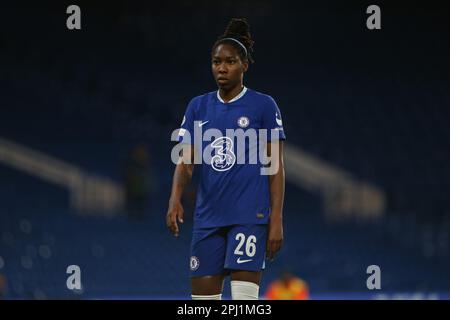 London, Großbritannien. 30. März 2023. London, März 30. 2023: Kadeisha Buchanan (26 Chelsea) während des Viertelfinalspiels der UEFA Womens Champions League zwischen Chelsea und Olympique Lyonnais auf der Stamford Bridge, London, England. (Pedro Soares/SPP) Kredit: SPP Sport Press Photo. Alamy Live News Stockfoto