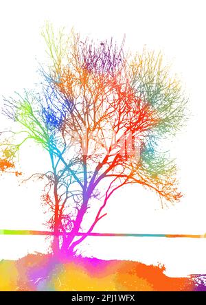 Abstrakter farbiger Baum. Vektordarstellung Stock Vektor