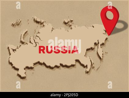 Russische nationale Karte 3D Stockfoto