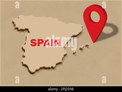 Nationale Karte Spaniens 3D Stockfoto