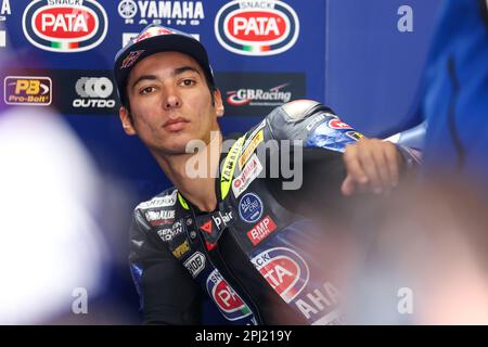 Toprak Razgatlioglu aus der Türkei: Pata Yamaha Prometeon WorldSBK Team mit Yamaha YZF R1 während der SBK Motul FIM Superbike World Championship: Catalunya Testtag 1 auf dem Circuit de Barcelona-Catalunya in Montmelo, Spanien. (Kredit: David Ramirez / Dax Images) Stockfoto