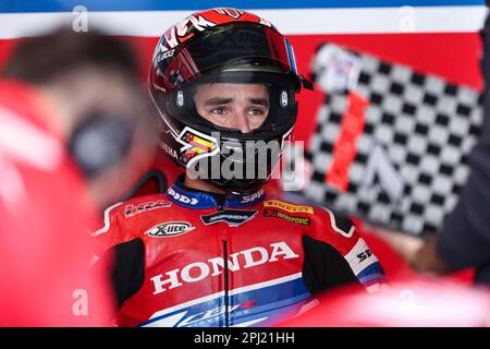 Iker Lecuona aus Spanien vom Team HRC Honda mit CBR1000 RR-R während der SBK Motul FIM Superbike World Championship: Catalunya Testtag 1 auf dem Circuit de Barcelona-Catalunya in Montmelo, Spanien. (Kredit: David Ramirez / Dax Images) Stockfoto