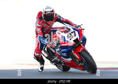 Montmelo, Barcelona, Spanien. 30. März 2023. Xavi Vierge aus Spanien aus Team HRC mit Honda CBR1000 RR-R während der SBK Motul FIM Superbike World Championship: Catalunya Testtag 1 auf dem Circuit de Barcelona-Catalunya in Montmelo, Spanien. (Kreditbild: © David Ramirez/DAX via ZUMA Press Wire) NUR REDAKTIONELLE VERWENDUNG! Nicht für den kommerziellen GEBRAUCH! Stockfoto