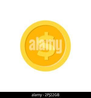 Online-Shopping, Lebensmittellieferung. Symbole zum Ausdrücken, Lieferung nach Hause. Eine Dollar-Münze. Vektordarstellung Stock Vektor