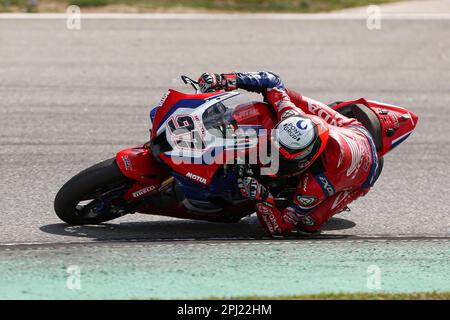 Xavi Vierge aus Spanien aus Team HRC mit Honda CBR1000 RR-R während der SBK Motul FIM Superbike World Championship: Catalunya Testtag 1 auf dem Circuit de Barcelona-Catalunya in Montmelo, Spanien. (Kredit: David Ramirez / Dax Images) Stockfoto