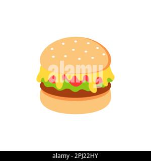 Online-Shopping, Lebensmittellieferung. Symbole zum Ausdrücken, Lieferung nach Hause. Fastfood. Burger. Vektordarstellung Stock Vektor