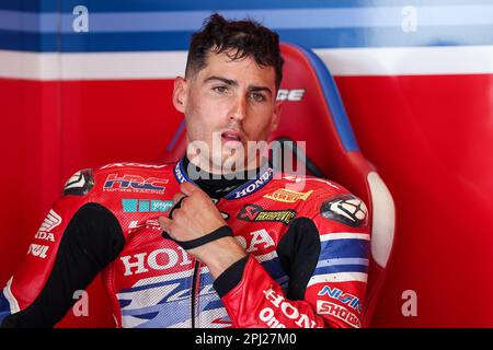 Montmelo, Barcelona, Spanien. 30. März 2023. Xavi Vierge aus Spanien aus Team HRC mit Honda CBR1000 RR-R während der SBK Motul FIM Superbike World Championship: Catalunya Testtag 1 auf dem Circuit de Barcelona-Catalunya in Montmelo, Spanien. (Kreditbild: © David Ramirez/DAX via ZUMA Press Wire) NUR REDAKTIONELLE VERWENDUNG! Nicht für den kommerziellen GEBRAUCH! Stockfoto