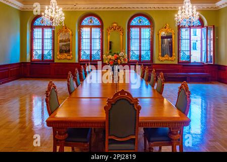 Riga, Lettland, 24. Juni 2022: Das Haus der Mitessäuger in der lettischen Hauptstadt Riga, Lettland. Stockfoto