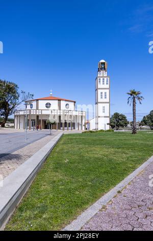 Europa, Portugal, Aviero, Costa Nova do Prado.. 13. April 2022. Die Mutterkirche von Costa Nova Beach. Stockfoto