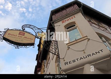 Hotel am Markt - Oberstrae 64, 55422 - Bacharach (Bacharach am Rhein), Mainz-Bingen Bezirk, Deutschland Stockfoto