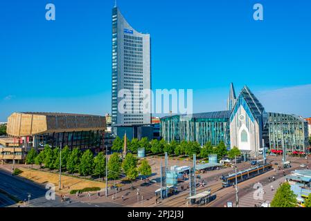 Leipzig, Deutschland, 9. August 2022: Aus der Vogelperspektive der Universität Leipzig. Stockfoto