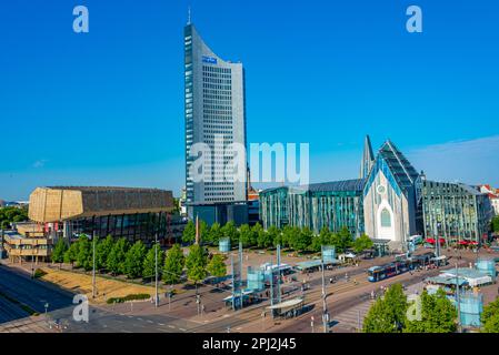 Leipzig, Deutschland, 9. August 2022: Aus der Vogelperspektive der Universität Leipzig. Stockfoto