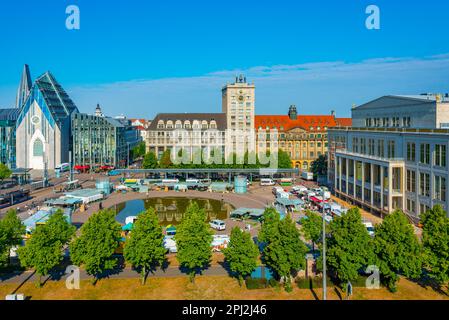 Leipzig, Deutschland, 9. August 2022: Augustusplatz in der deutschen Stadt Leipzig. Stockfoto