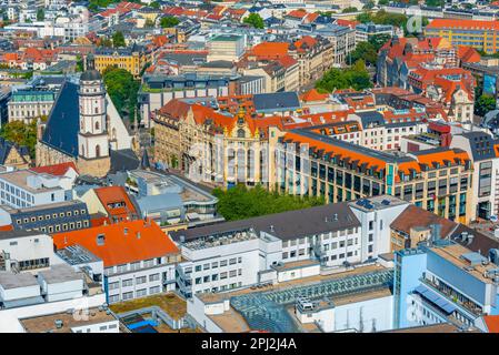 Leipzig, Deutschland, 9. August 2022: Panoramablick auf Dresden mit Marktplatz, Deutschland. Stockfoto