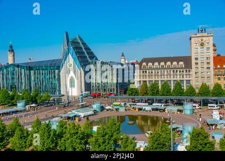 Leipzig, Deutschland, 9. August 2022: Aus der Vogelperspektive der Universität Leipzig. Stockfoto