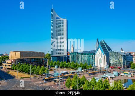 Leipzig, Deutschland, 9. August 2022: Aus der Vogelperspektive der Universität Leipzig. Stockfoto