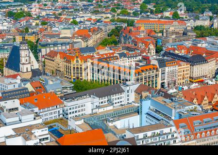 Leipzig, Deutschland, 9. August 2022: Panoramablick auf Dresden mit Marktplatz, Deutschland. Stockfoto