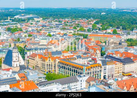 Leipzig, Deutschland, 9. August 2022: Panoramablick auf Dresden mit Marktplatz, Deutschland. Stockfoto