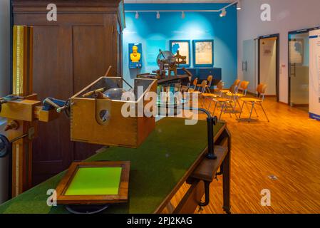 Würzburg, Deutschland, 12. August 2022: Röntgen-Gedenkstätte in der Altstadt von Würzburg. Stockfoto