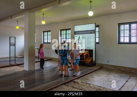 Dachau, Deutschland, 15. August 2022: Museum im KZ Dachau in Deutschland. Stockfoto