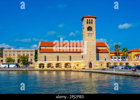 Rhodos, Griechenland, 27. August 2022: Kirche der Verkündigung der Theotokos in Rhodos, Griechenland. Stockfoto