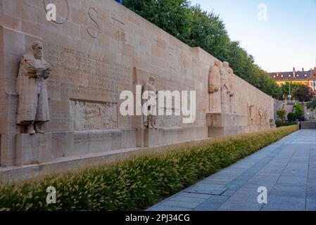 Genf, Schweiz, 19. September 2022: Mauer der Reformer in der schweizer Stadt Genf. Stockfoto