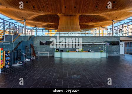 Cardiff, Wales, 17. September 2022: Blick auf den Senedd in Cardiff, Wales. Stockfoto