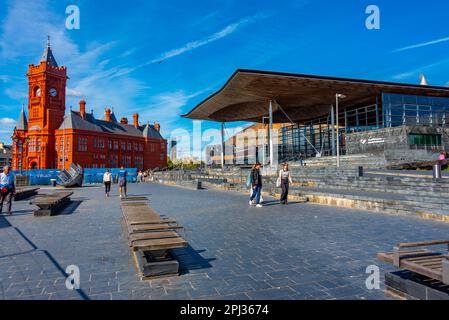 Cardiff, Wales, 17. September 2022: Blick auf den Senedd in Cardiff, Wales. Stockfoto