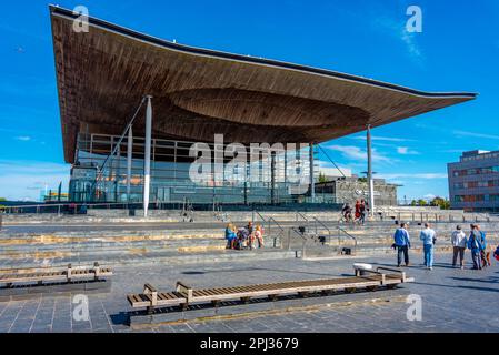 Cardiff, Wales, 17. September 2022: Blick auf den Senedd in Cardiff, Wales. Stockfoto