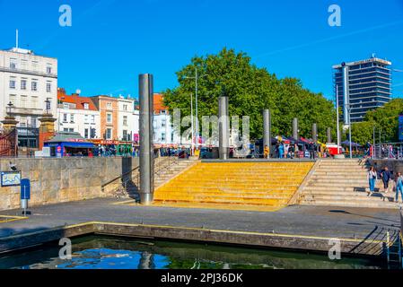 Bristol, England, 18. September 2022: Cascade Steps in English town Bristol. Stockfoto