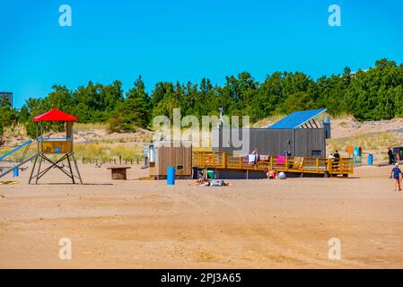 Yyteri, Finnland, 29. Juli 2022: Sommertag am Yyteri-Strand in Finnland. Stockfoto