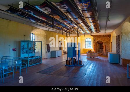 Kastelholm, Finnland, 31. Juli 2022: Das Innere der Burg Kastelholm auf den Inseln Aland in Finnland. Stockfoto