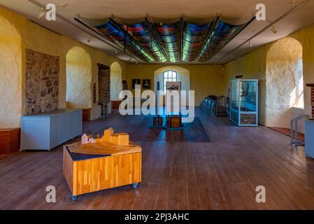 Kastelholm, Finnland, 31. Juli 2022: Das Innere der Burg Kastelholm auf den Inseln Aland in Finnland. Stockfoto