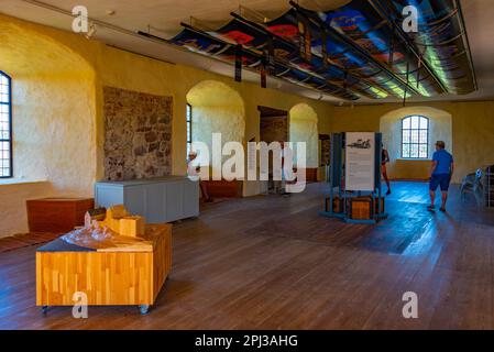 Kastelholm, Finnland, 31. Juli 2022: Das Innere der Burg Kastelholm auf den Inseln Aland in Finnland. Stockfoto