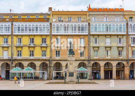 A Coruna, Spanien, 11. Juni 2022: Maria Pita Statue in A Coruna, Spanien. Stockfoto