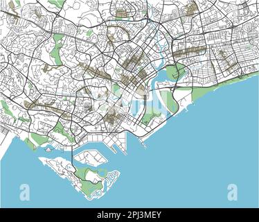 Farbenfroher Stadtplan von Singapur Stock Vektor