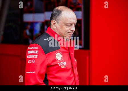 Melbourne, Australie. 31. März 2023. VASSEUR Frédéric (FRA), Teamleiter und Geschäftsführer der Scuderia Ferrari, Porträt während der Formel 1 des Rolex Australian Grand Prix 2023, 3. Runde der Formel-1-Weltmeisterschaft 2023 vom 31. März bis 2. April 2023 auf dem Albert Park Circuit in Melbourne, Australien – Foto Xavi Bonilla/DPPI Kredit: DPPI Media/Alamy Live News Stockfoto