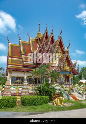Suwannaram Tempel, Wat Plai Laem Stockfoto