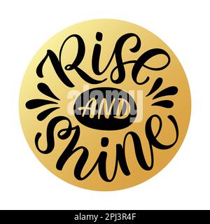 ZITAT: "RAUS AUS DEN FEDERN". Motivierender Text, der glänzt. Wort zur Illustration des inspirierenden Vektors auf weißem Hintergrund. Grafisches Weindesign Pinnwand Stock Vektor