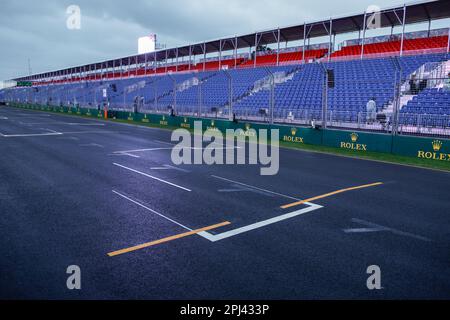 Melbourne, Australie. 31. März 2023. Grid Box während der Formel 1 Rolex Grand Prix 2023, 3. Runde der Formel-1-Weltmeisterschaft 2023 von 31. März bis 2. April 2023 auf dem Albert Park Circuit in Melbourne, Australien – Foto Xavi Bonilla/DPPI Credit: DPPI Media/Alamy Live News Stockfoto